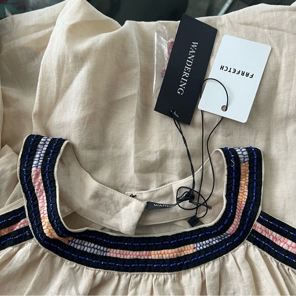 NWT Wandering Halter Boho Blouse, Cold-Shoulder Open Back Size 40 New w/Tag - Picture 7 of 16